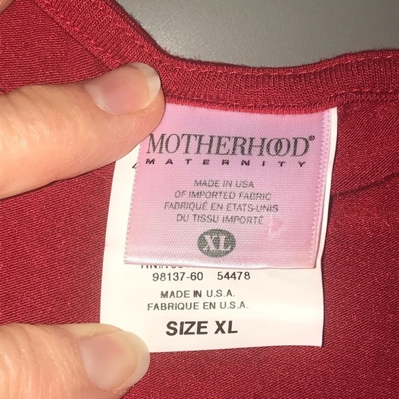 Motherhood Maternity Red Dress – XL with Knot Front & Tie Back - Picture 6 of 10